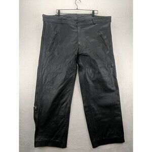 🔥Xelement Advanced Motorcycle Gear Men’s Heavy Duty BlackLeather Pants/Chaps 42
